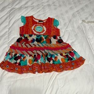 ZAZA girls colorful soft ruffle dress